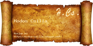 Hodos Csilla névjegykártya